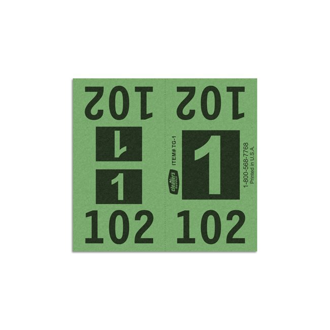 Etiquetas - Tickets Numerados  - CLEANER SUPPLY - #1 Verde 1000/1 - Und