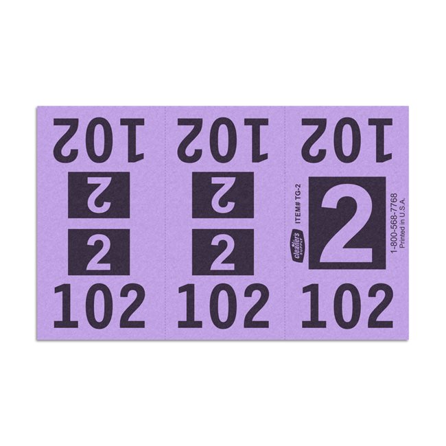 Etiquetas - Tickets Numerados  - CLEANER SUPPLY - #2 Morado 1000/1 - Und