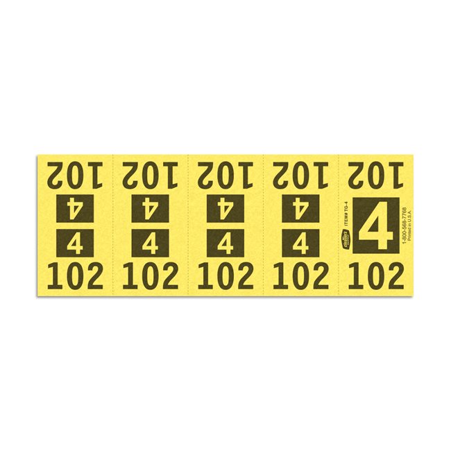 Etiquetas - Tickets Numerados  - CLEANER SUPPLY - #4 Amarillo 1000/1 - Und