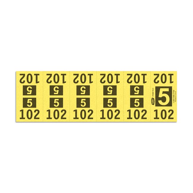 Etiquetas - Tickets Numerados  - CLEANER SUPPLY - #5 Amarillo 1000/1 - Und