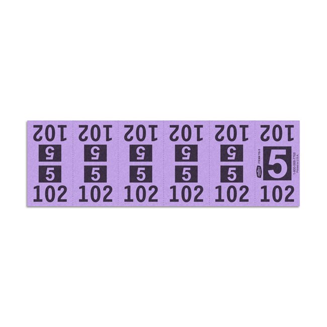 Etiquetas - Tickets Numerados  - CLEANER SUPPLY - #5 Morado - Und