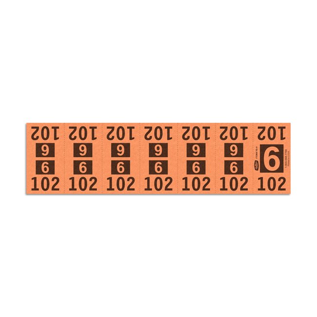 Etiquetas - Tickets Numerados  - CLEANER SUPPLY - #6 Naranja - Und