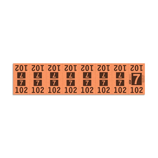 Etiquetas - Tickets Numerados  - CLEANER SUPPLY - #7 Naranja - Und