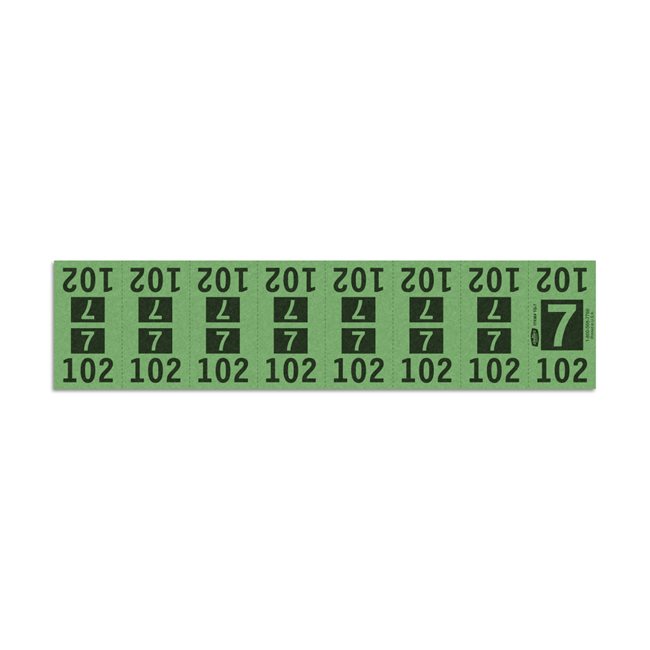 Etiquetas - Tickets Numerados  - CLEANER SUPPLY - #7 Verde - Und