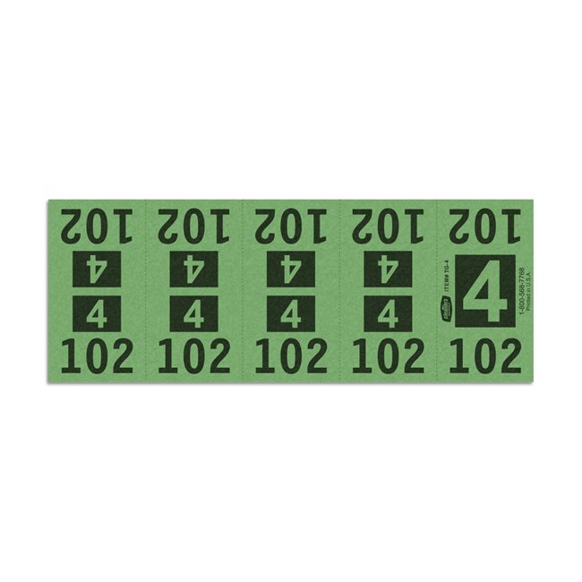 Etiquetas - Tickets Numerados  - cleaner supply - #4 Verde 1000/1 - Und