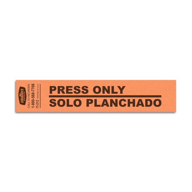 Etiquetas - Solo Planchado - CLNR - Naranja 2000/1 - Und